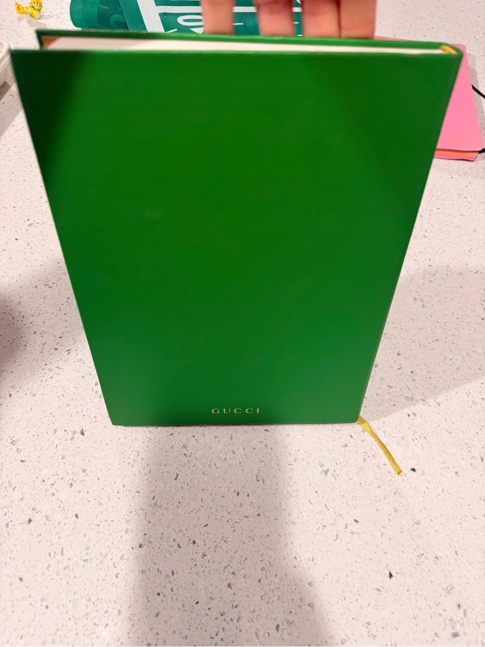 Gucci Green Hardcover Planner with Gold Foil